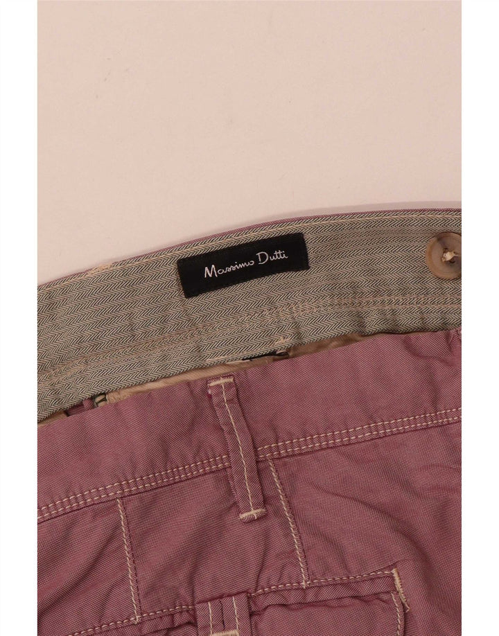 Massimo Dutti Mens Straight Chino Trousers W34 L30 Pink