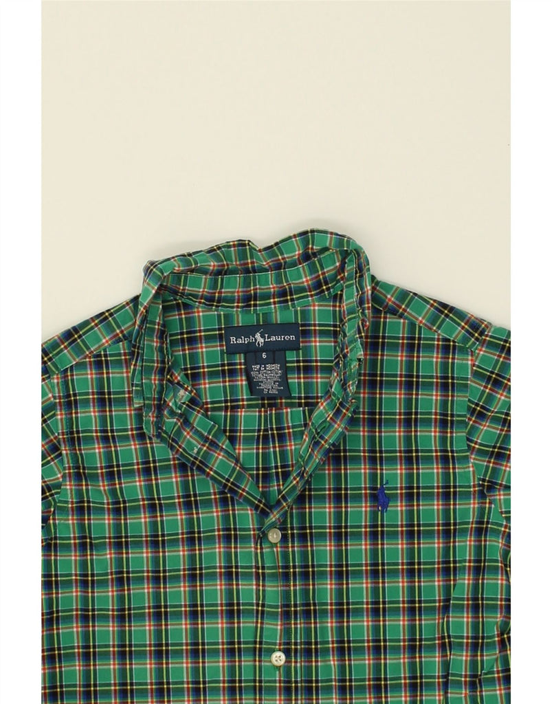 POLO RALPH LAUREN Boys Shirt 5-6 Years Green Check Cotton | Vintage Polo Ralph Lauren | Thrift | Second-Hand Polo Ralph Lauren | Used Clothing | Messina Hembry 