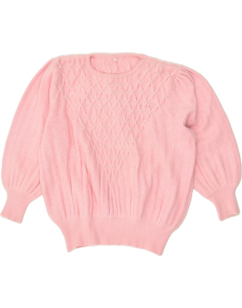 VINTAGE Womens Crew Neck Jumper Sweater UK 14 Medium Pink | Vintage Vintage | Thrift | Second-Hand Vintage | Used Clothing | Messina Hembry 