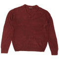 Dockers Mens V-Neck Jumper Sweater Large Burgundy Acrylic