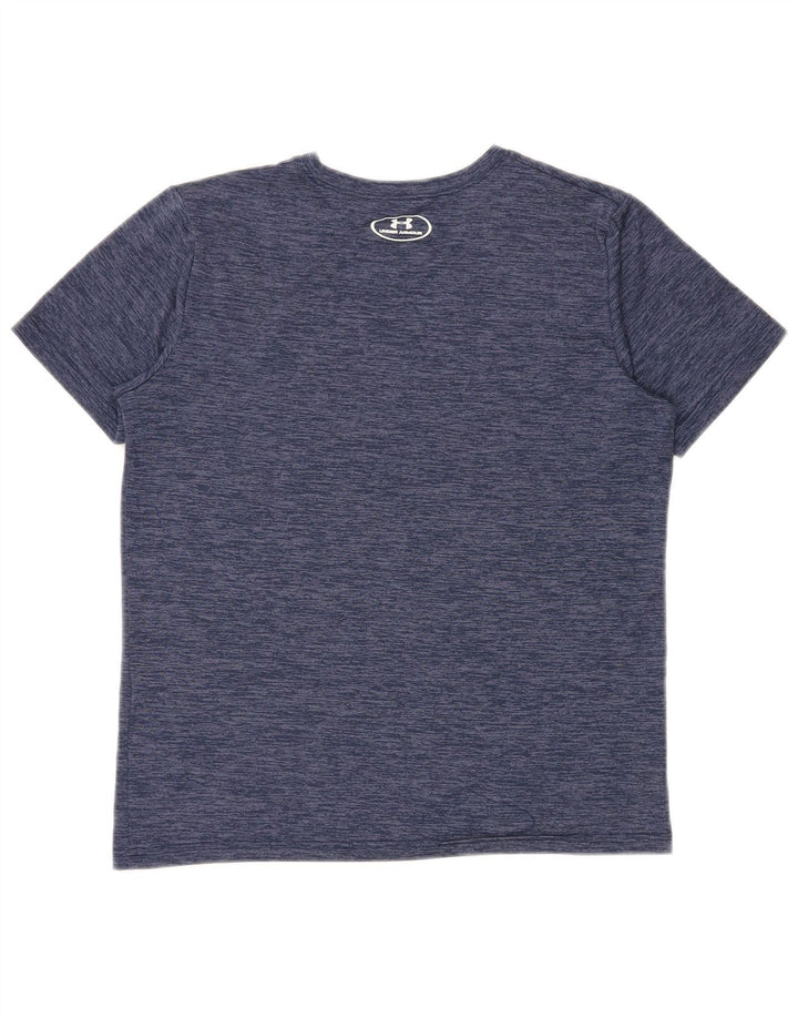 UNDER ARMOUR Boys Heat Gear Graphic T-Shirt Top 13-14 Years XL Navy Blue