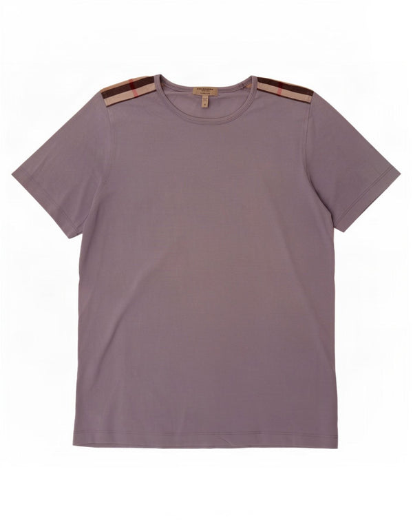 Burberry Mens Slim Fit T-Shirt Top Small Blue Colourblock Cotton