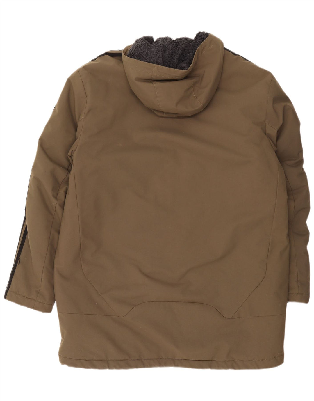 Adidas Mens Hooded Windbreaker Coat UK 42 XL Khaki Polyester