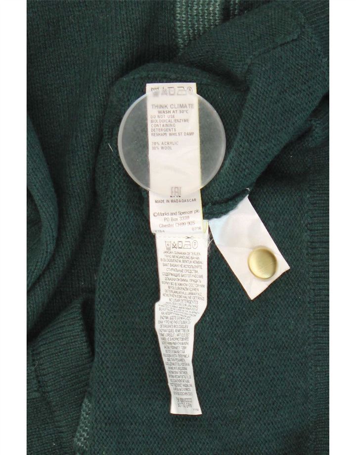 Marks & Spencer Womens Cardigan Sweater UK 16 Large Green Acrylic
