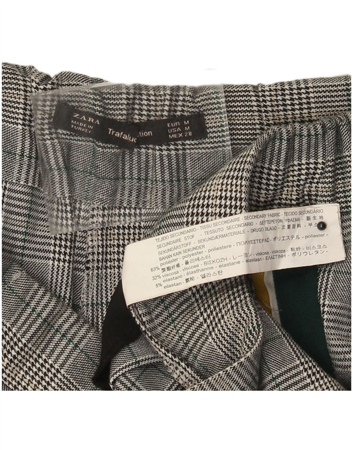 ZARA Womens Straight Casual Trousers Medium W28 L27 Grey Plaid Polyester