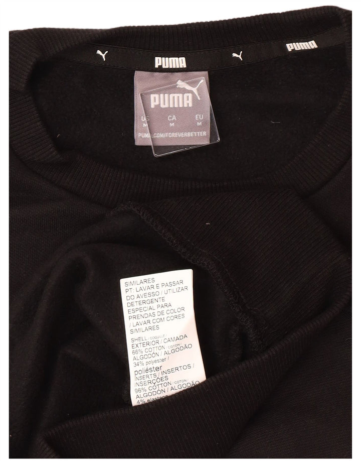 PUMA Mens Graphic Sweatshirt Jumper Medium Black Colourblock Cotton