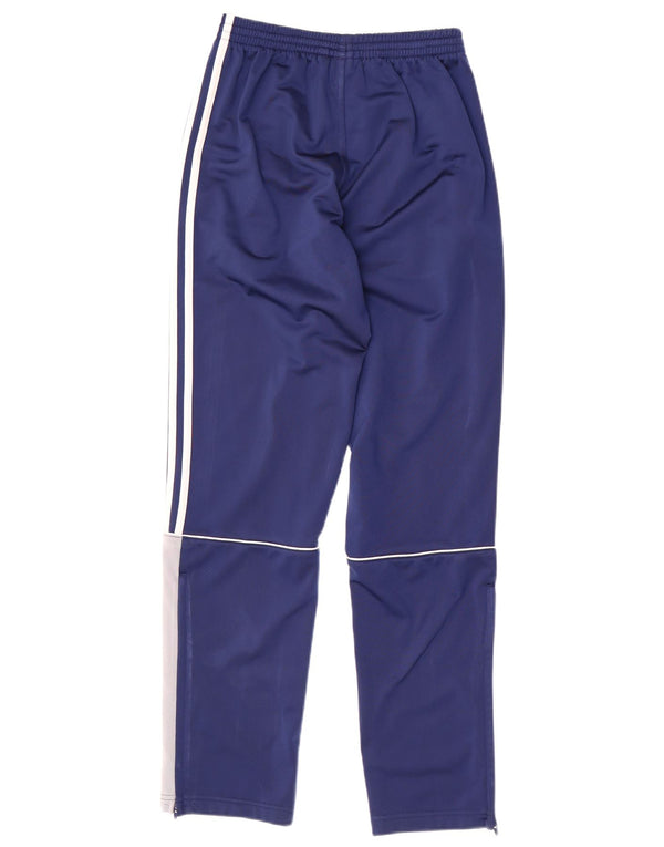 Adidas Boys Tracksuit Trousers 13-14 Years Blue Colourblock Polyester
