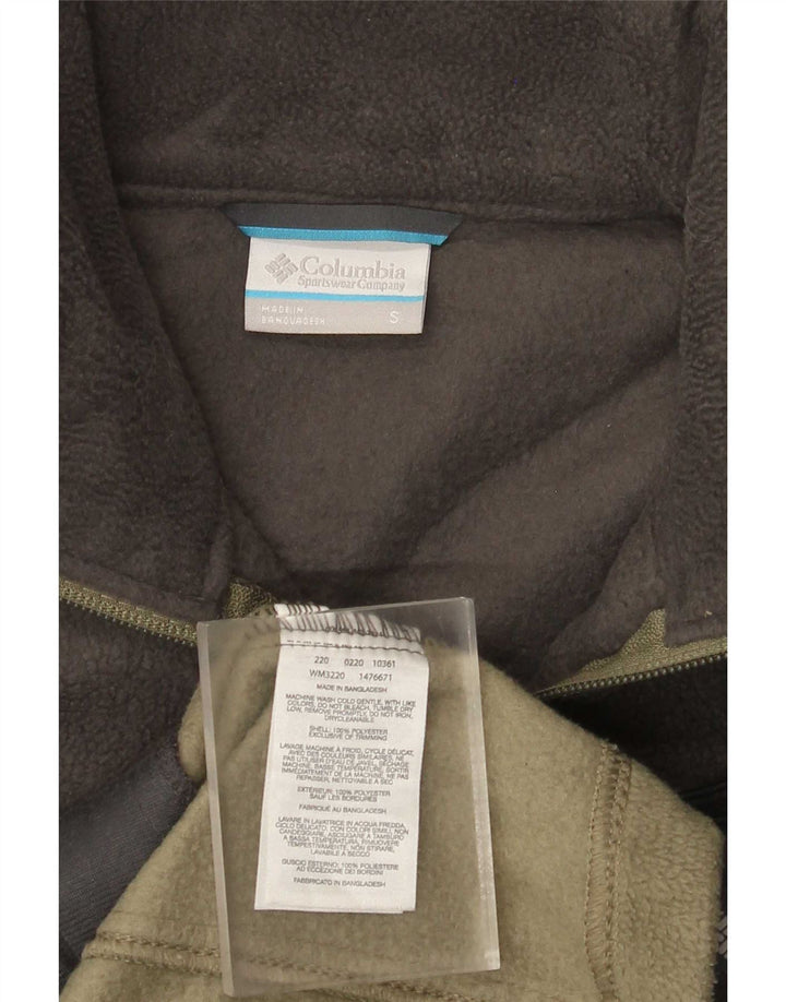 Columbia Mens Fleece Jacket UK 10 Small Green Colourblock Polyester