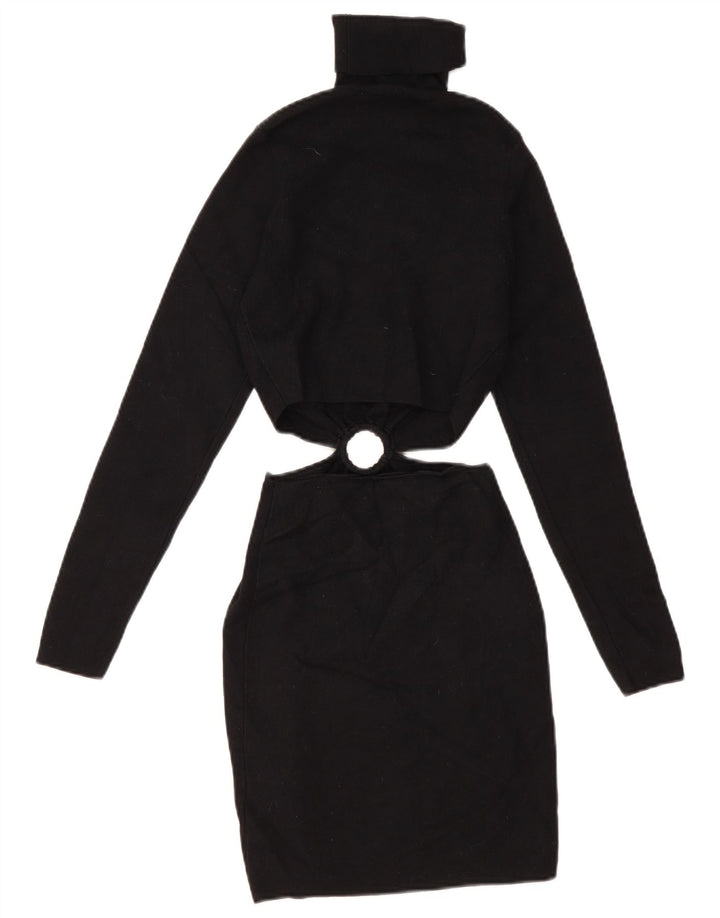 Zara Womens Cutout Jumper Dress UK 8 Small Black