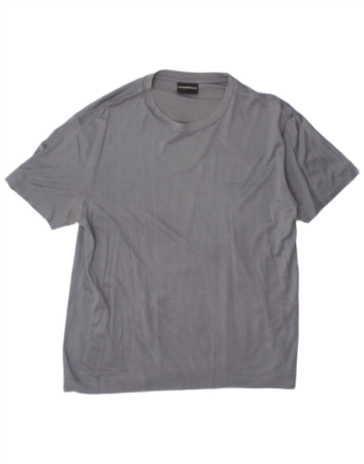 Emporio Armani Mens T-Shirt Top Large Grey Lyocell
