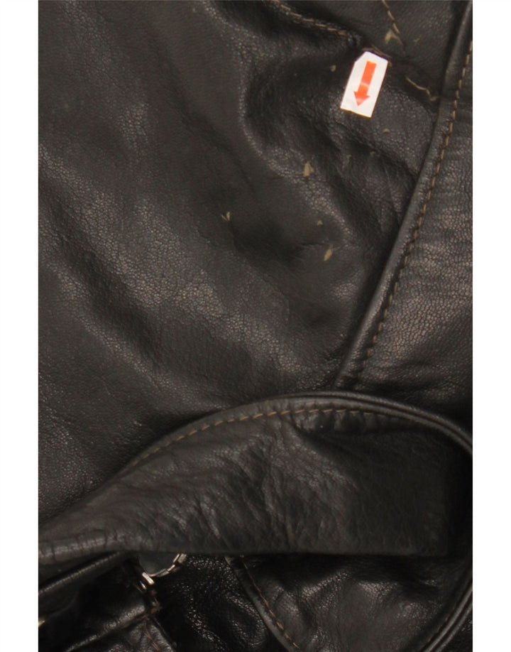 VINTAGE Mens Leather Jacket UK 40 Large Black Leather