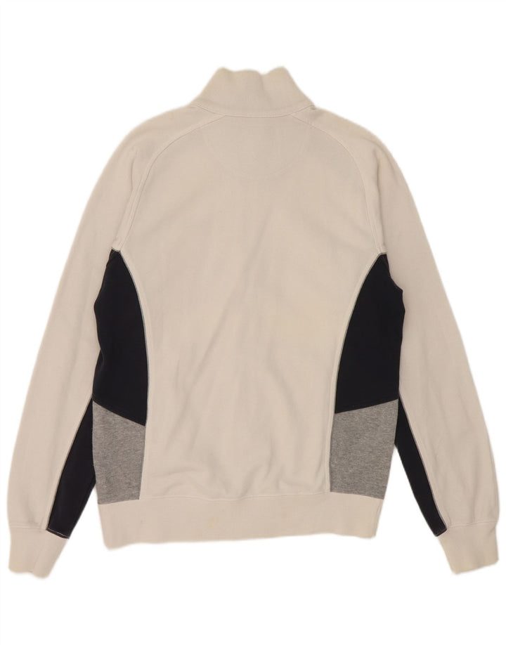 Champion Mens Tracksuit Top Jacket Medium White Colourblock Cotton
