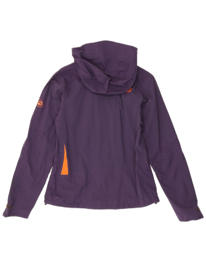 Jack Wolfskin Womens Hooded Rain Jacket UK 10 Small Purple Polyamide