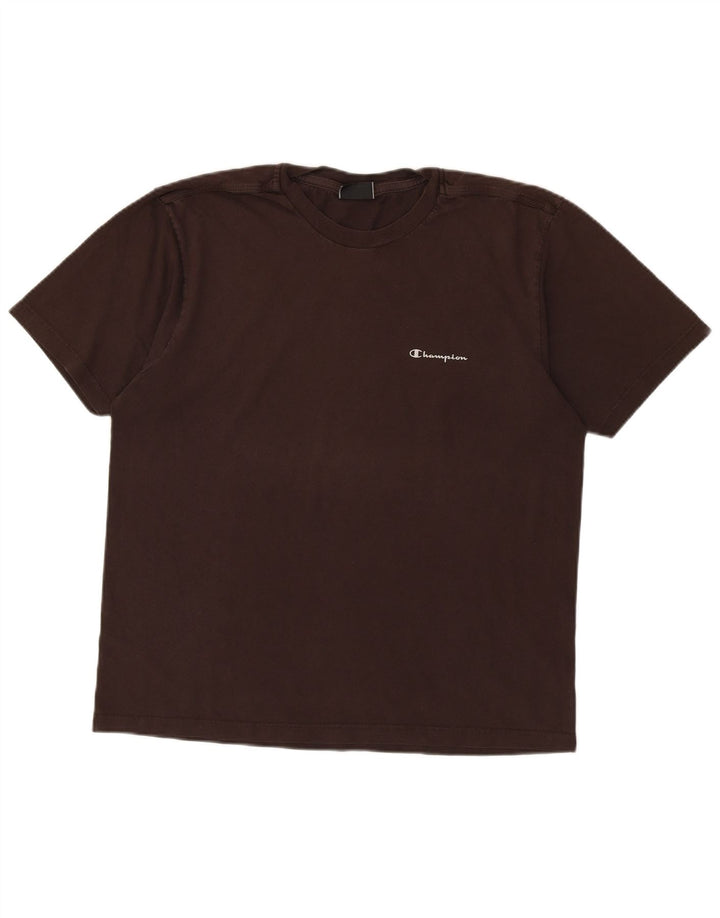 Champion Mens T-Shirt Top Large Brown