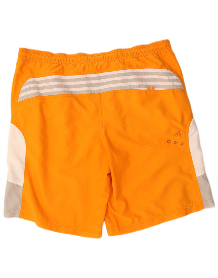 ADIDAS Mens Graphic Swimming Shorts Large  Orange Colourblock Polyester