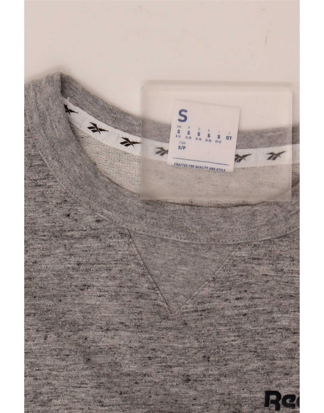 Reebok Womens Oversized T-Shirt Top UK 8/10 Small Grey Flecked