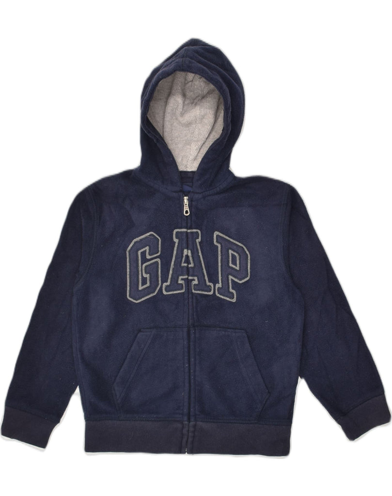 GAP Boys Graphic Fleece Zip Hoodie Sweater 6-7 Years Navy Blue Polyester | Vintage Gap | Thrift | Second-Hand Gap | Used Clothing | Messina Hembry 