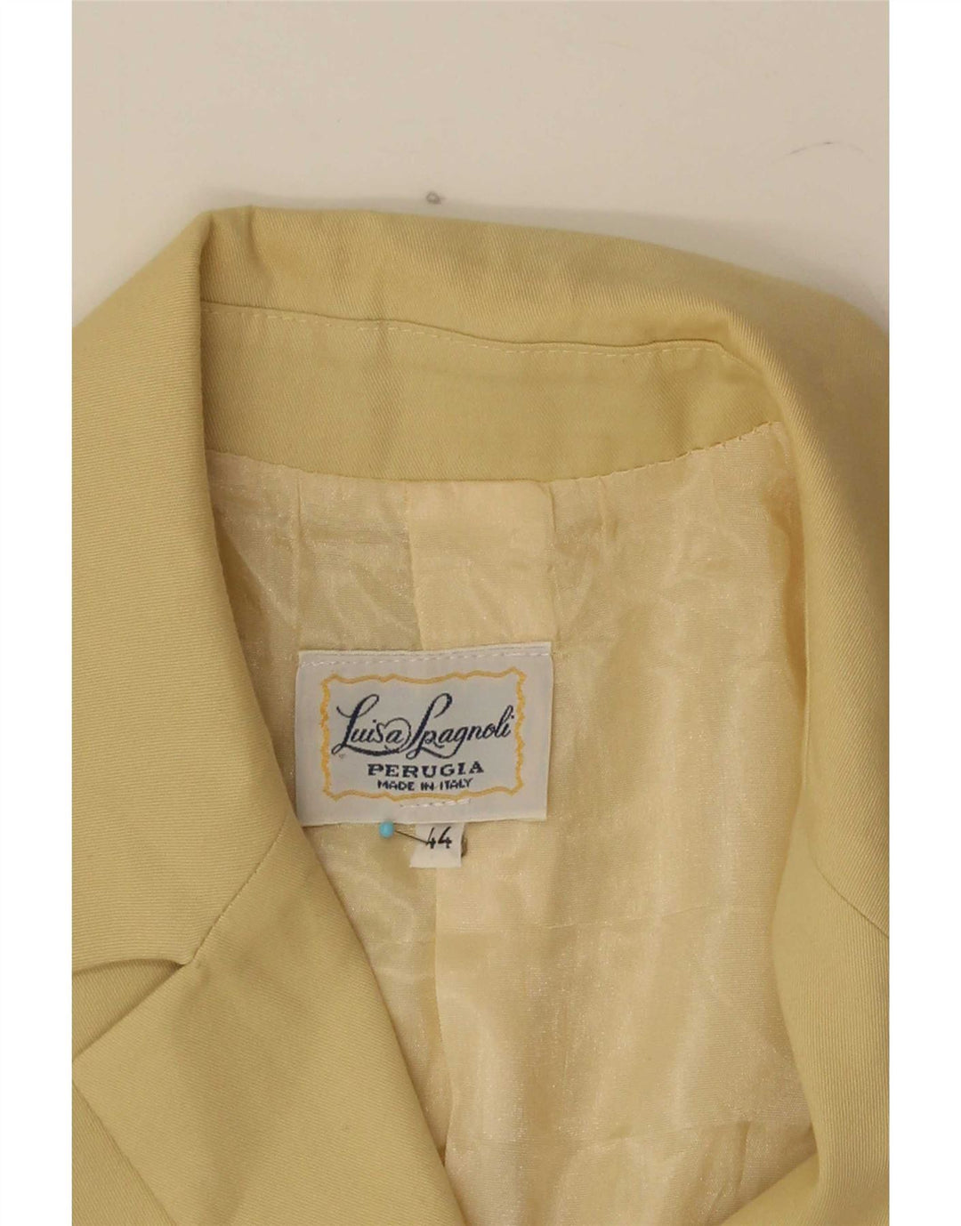 Luisa Spagnoli Womens 3 Button Blazer Jacket IT 44 Medium Yellow Cotton