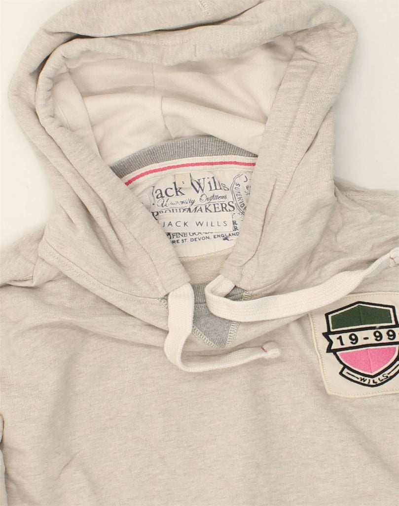 JACK WILLS Mens Graphic Hoodie Jumper Small Grey Cotton | Vintage Jack Wills | Thrift | Second-Hand Jack Wills | Used Clothing | Messina Hembry 