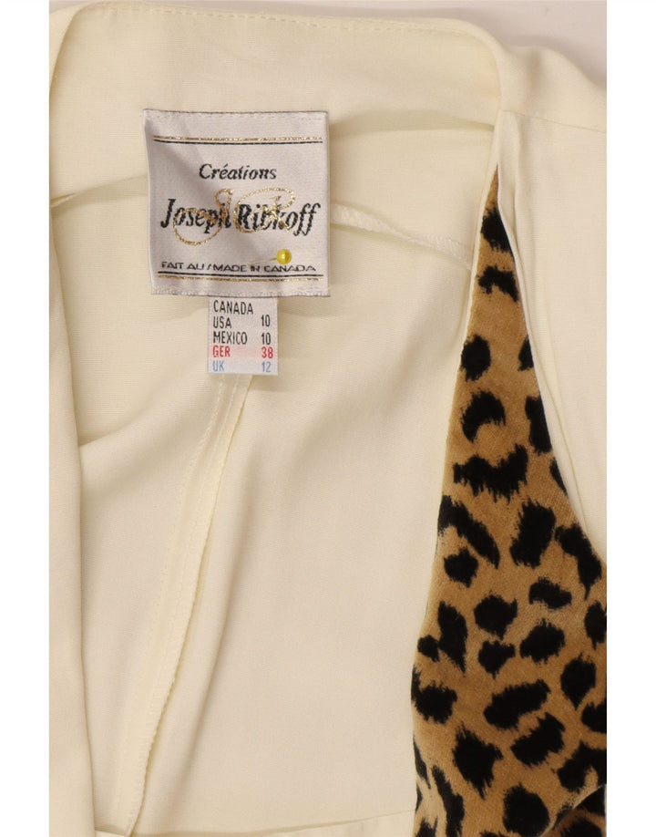 Joseph Ribkoff Womens Blazer Jacket UK 12 Medium Off White Animal Print