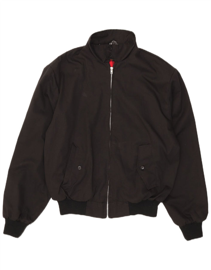 Vintage Mens Bomber Jacket UK 40 Large Black Polyester