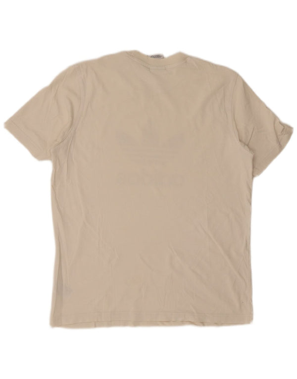 ADIDAS Mens Graphic T-Shirt Top Medium White Cotton