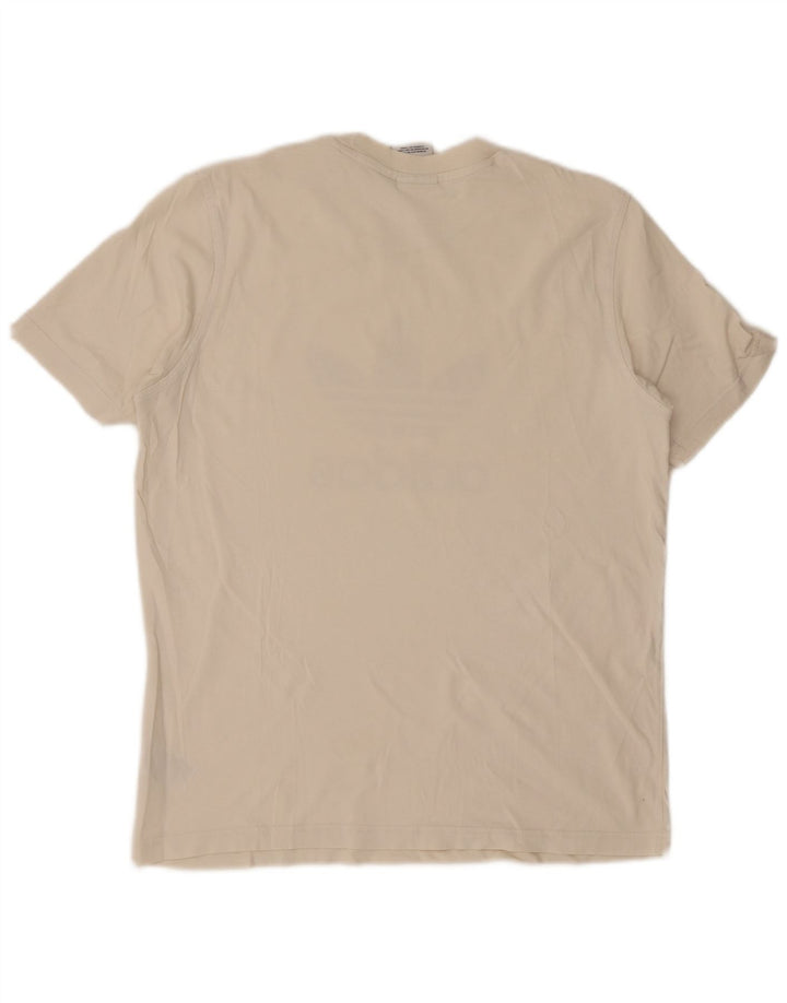 ADIDAS Mens Graphic T-Shirt Top Medium White Cotton