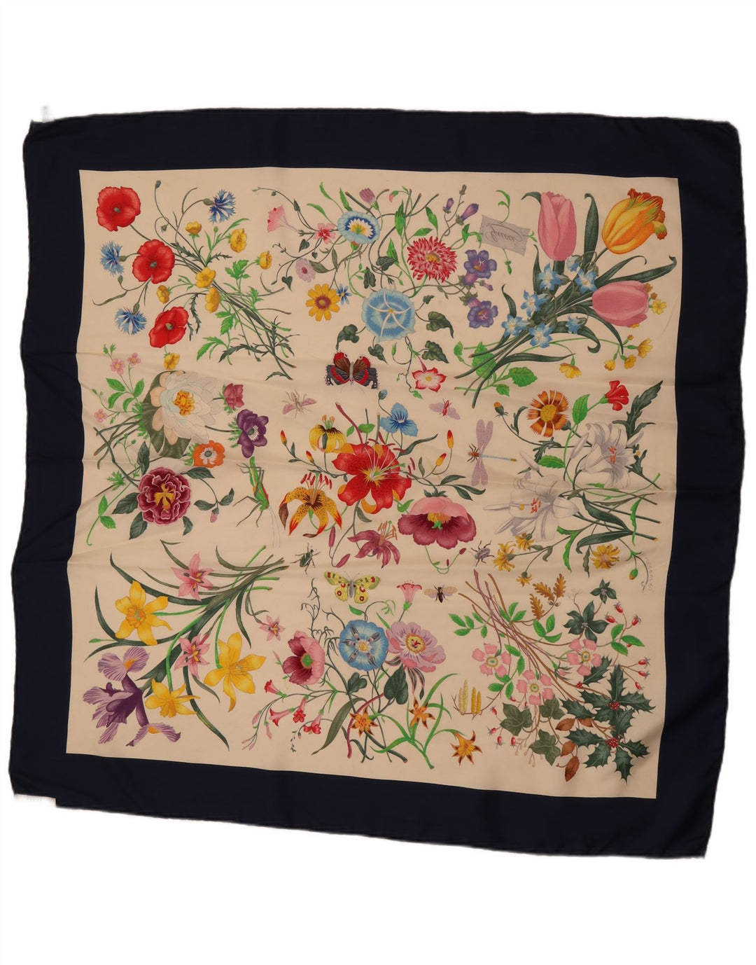 Gucci Womens Graphic Square Scarf One Size Multicoloured Floral Designer