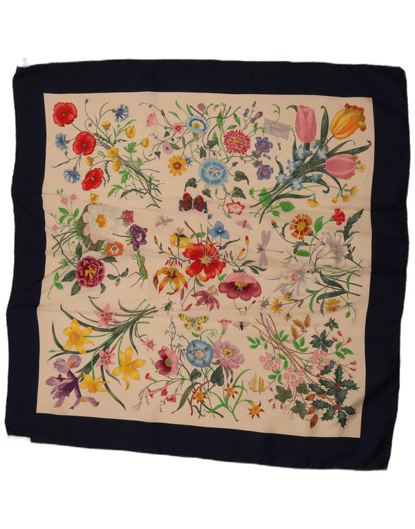 Gucci Womens Graphic Square Scarf One Size Multicoloured Floral Designer