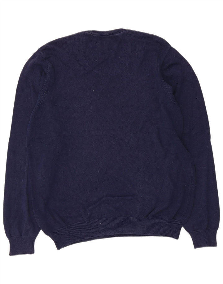 Marks & Spencer Mens Regular Fit V-Neck Jumper Sweater Medium Navy Blue