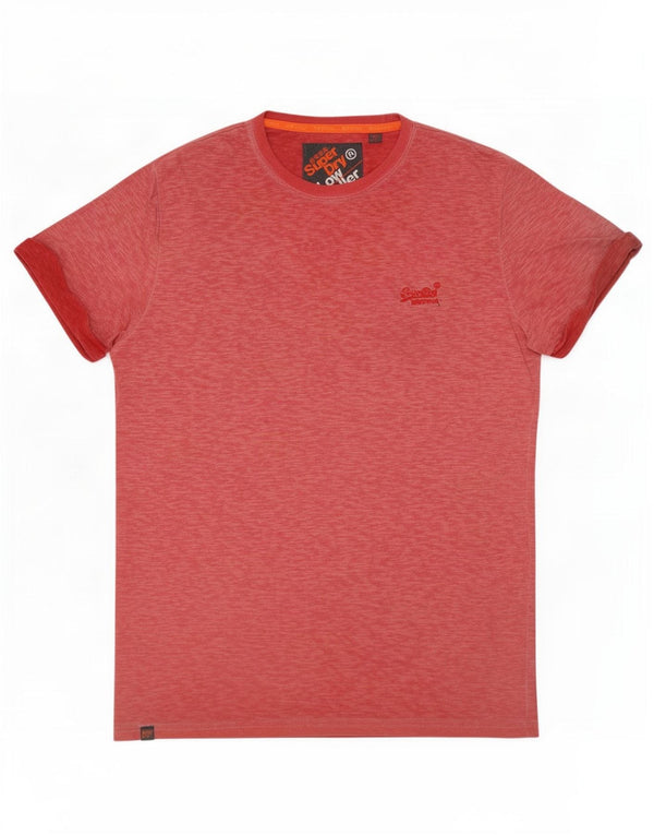 Superdry Mens T-Shirt Top XL Red Flecked Cotton