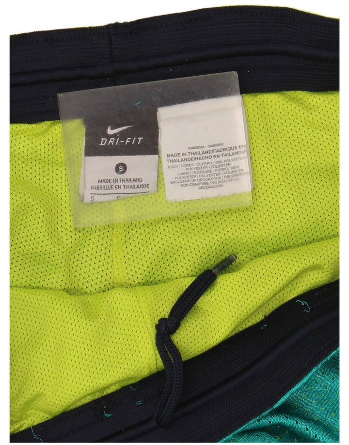 Nike Womens Sport Shorts UK 10 Small  Green Colourblock Polyester