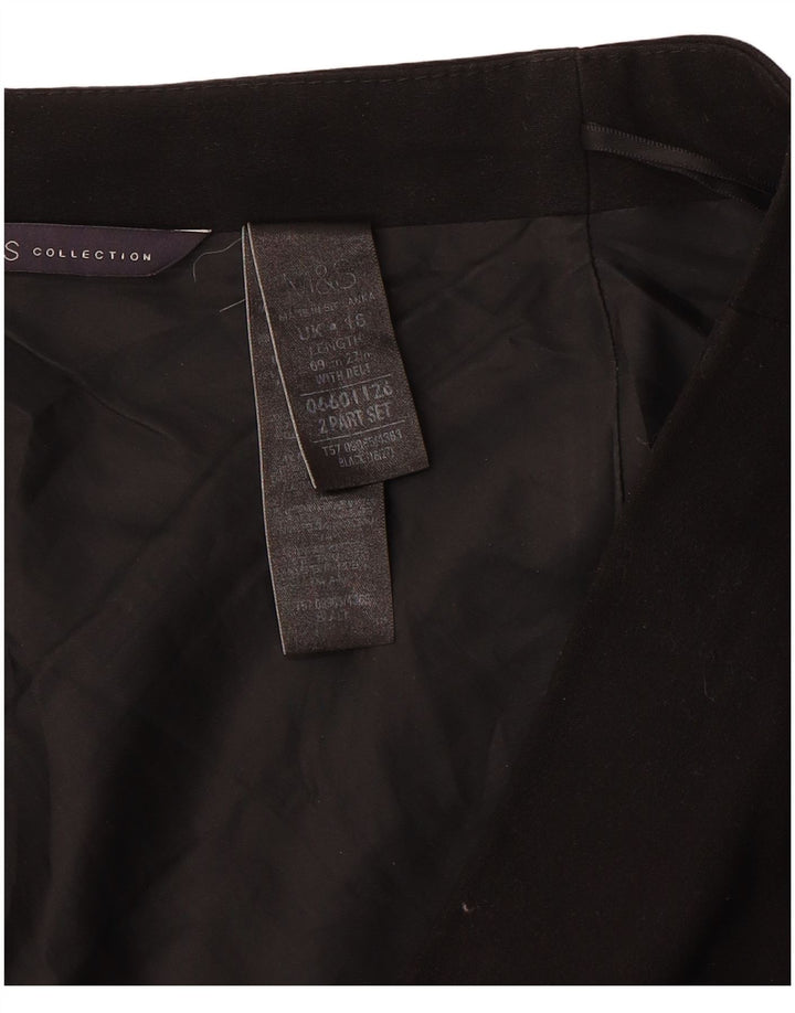 Marks & Spencer Womens Pencil Skirt UK 16 Large W34 Black Polyester