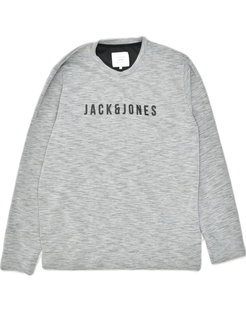 JACK & JONES Mens Graphic Sweatshirt Jumper 2XL Grey Polyester | Vintage | Thrift | Second-Hand | Used Clothing | Messina Hembry 