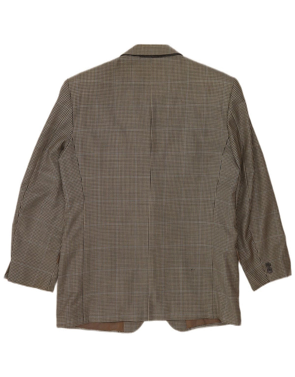Policarpo Mens 2 Button Blazer Jacket UK 38 Medium Grey Houndstooth
