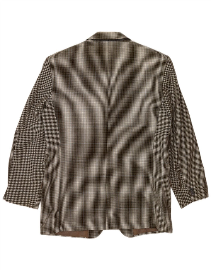 Policarpo Mens 2 Button Blazer Jacket UK 38 Medium Grey Houndstooth