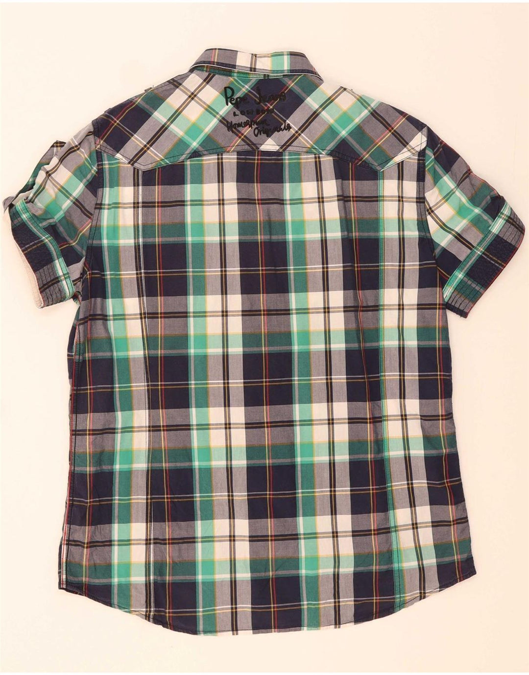 PEPE JEANS Mens Slim Fit Short Sleeve Shirt Medium Multicoloured Check
