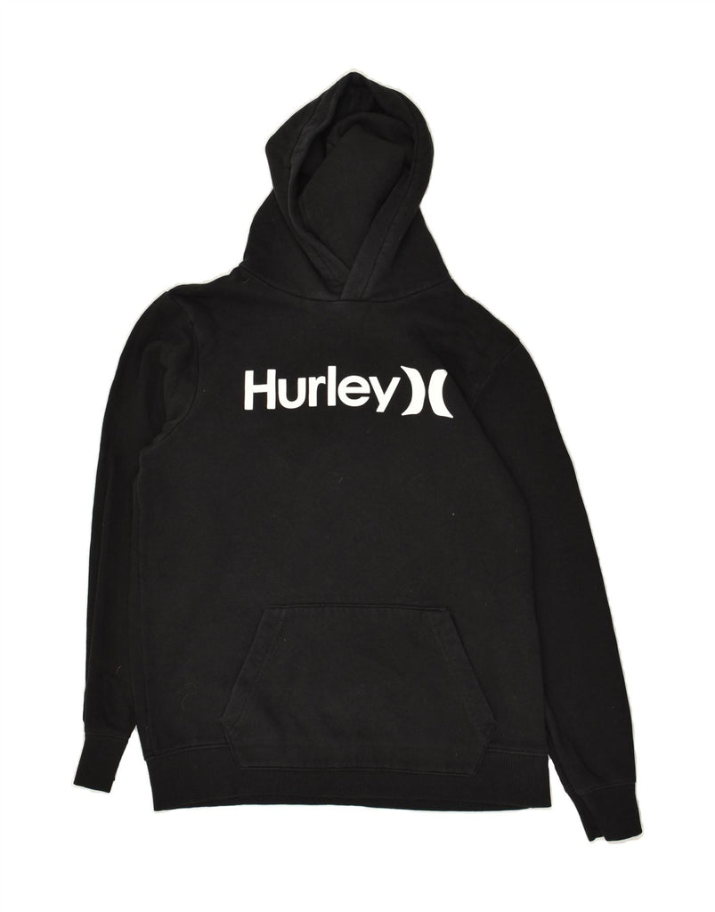 HURLEY Boys Graphic Hoodie Jumper 15-16 Years XL Black Cotton | Vintage Hurley | Thrift | Second-Hand Hurley | Used Clothing | Messina Hembry 