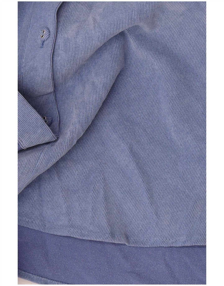 Zara Womens Oversized Corduroy Shirt UK 16 Large Blue Polyester