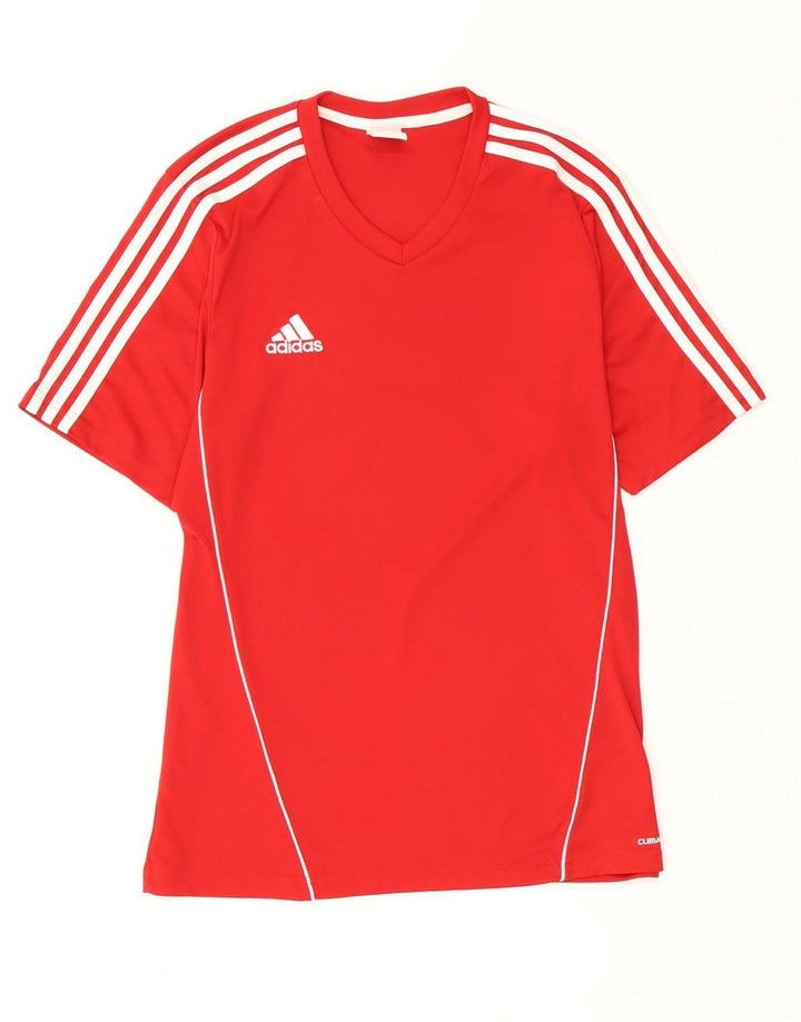 Adidas Mens Climalite T-Shirt Top Large Red Polyester