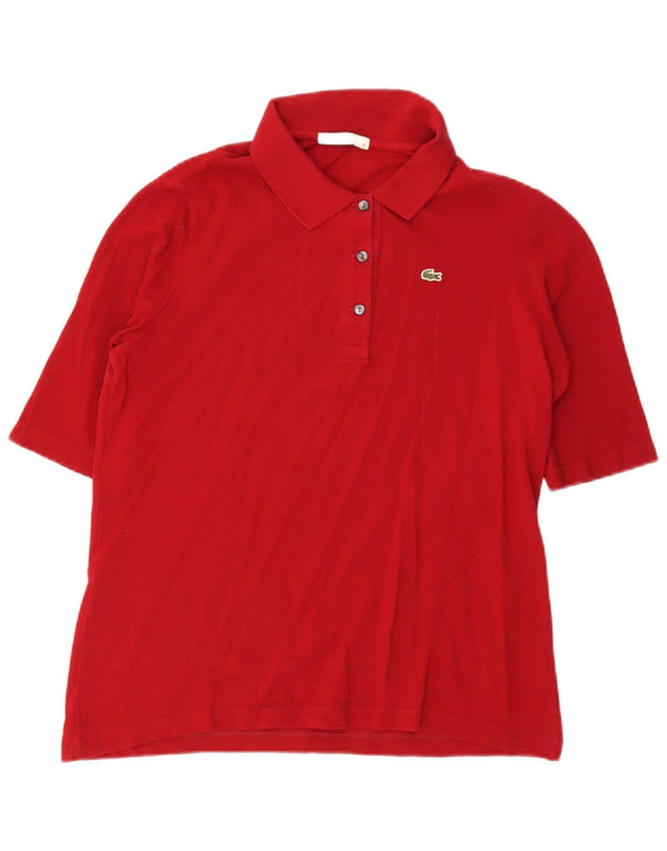 Lacoste Womens Polo Shirt Size 46 XL Red Cotton