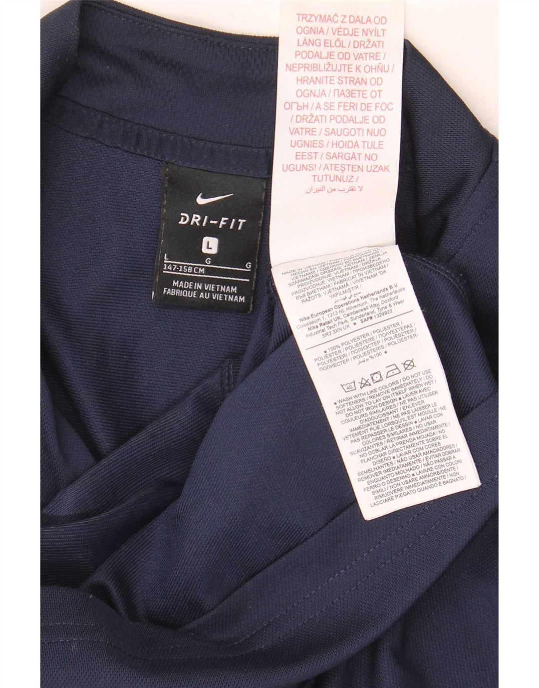 Nike Boys Dri Fit Tracksuit Top Jacket 12-13 Years Large Navy Blue