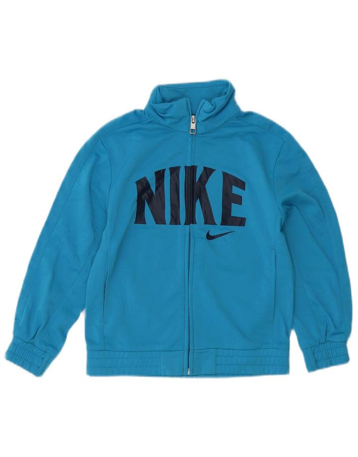 Nike Boys Graphic Tracksuit Top Jacket 6-7 Years XS Blue Polyester
