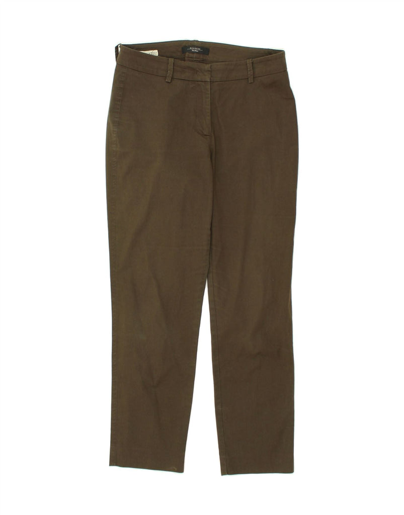 MAX MARA Womens Slim Chino Trousers UK 8 Small W28 L26  Khaki Cotton | Vintage Max Mara | Thrift | Second-Hand Max Mara | Used Clothing | Messina Hembry 