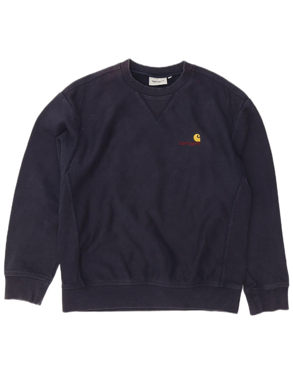 Carhartt Mens Sweatshirt Jumper Medium Navy Blue Cotton