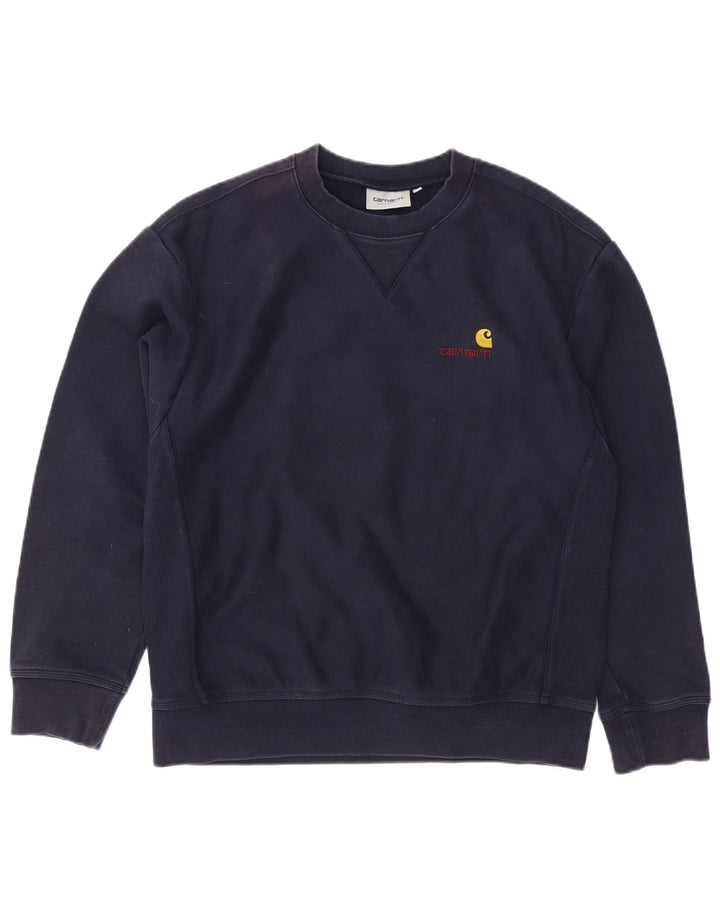 Carhartt Mens Sweatshirt Jumper Medium Navy Blue Cotton