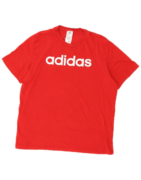 Adidas Mens Graphic T-Shirt Top Large Red Cotton