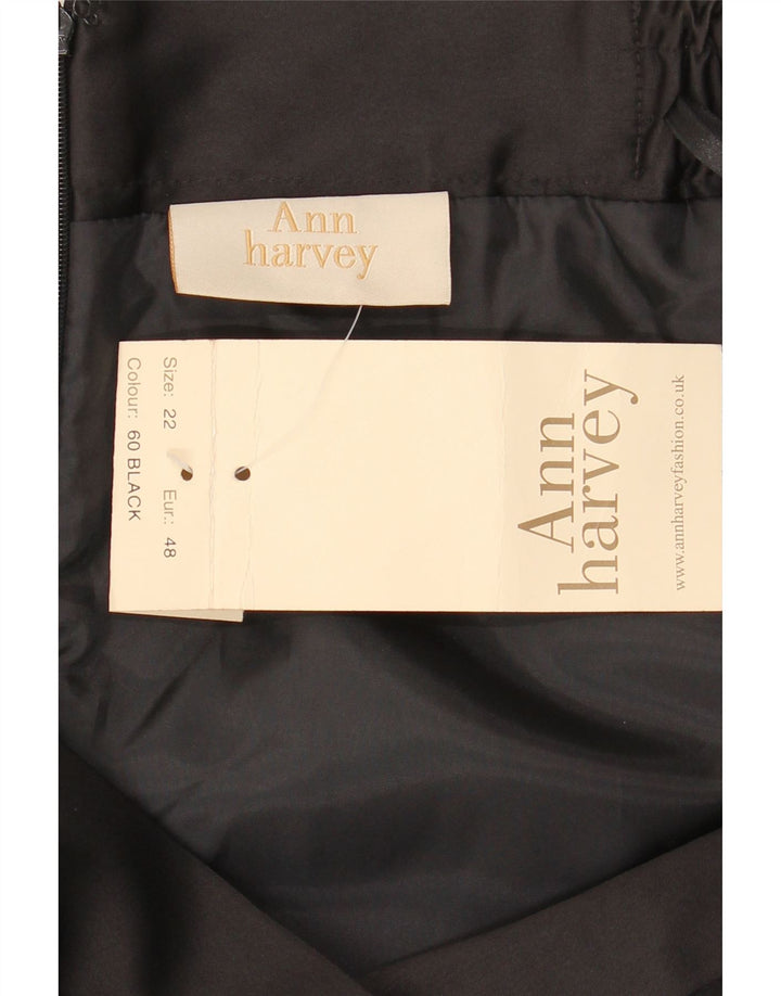 ANN HARVEY Womens Straight Skirt UK 22 2XL W44 Black Polyester
