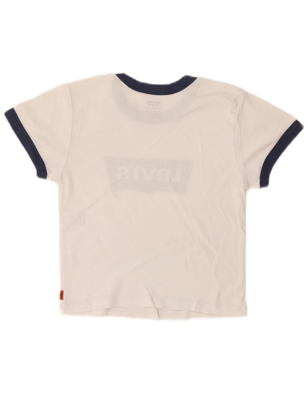 Levi's Womens Crop Graphic T-Shirt Top UK 10 Small White Colourblock