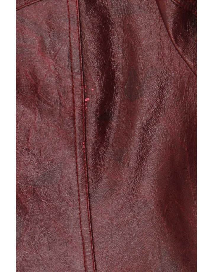 Vintage Womens Leather Jacket UK 26 5XL Burgundy